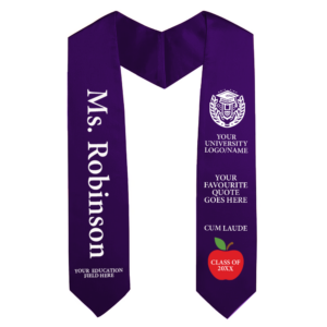 Teacher Graduation Stole - Purple