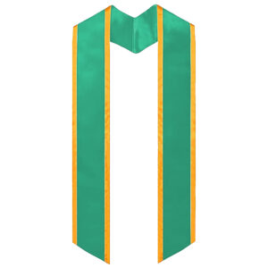 Emerald Green Graduation Stole Angled Finish With Trim
