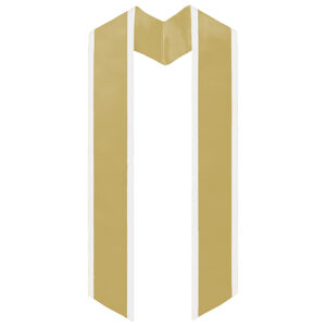 Gold Graduation Stole Angled Finish With Trim