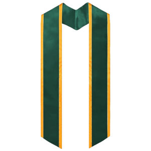 Hunter Green Graduation Stole Angled Finish With Trim