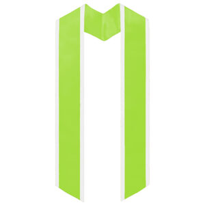 Lime Green Graduation Stole Angled Finish With Trim
