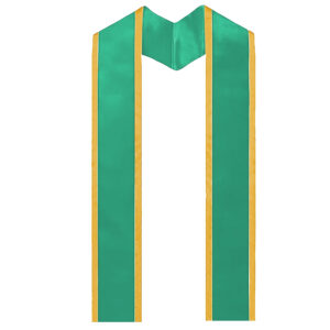 Emerald Green Graduation Stole Plain Finish With Trim