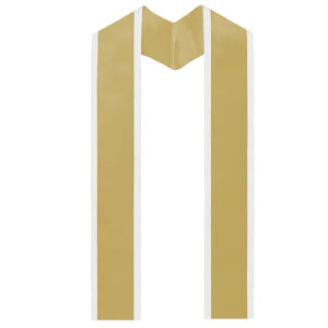 Gold Graduation Stole Plain Finish With Trim