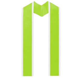 Lime Green Graduation Stole Plain Finish With Trim
