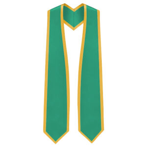 Emerald Green Graduation Stole Tapered Finish With Trim