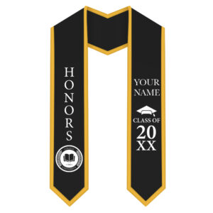 Custom Graduation Stoles - Classic Trim - Black