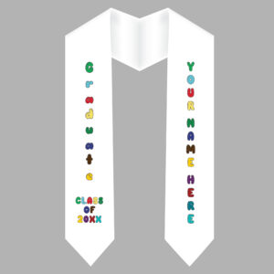 Graduate Kindergarten Stole - White