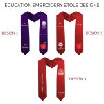 Education stoles With Embroidery Designs