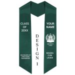 Pre-designed College & University Embroidered Graduation Stoles-Angled plain