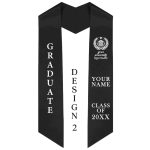 Pre-designed College & University Embroidered Graduation Stoles - Angled plain2