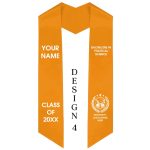 Pre-designed College & University Embroidered Graduation Stoles -Angled plain4