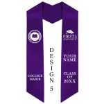 Pre-designed College & University Embroidered Graduation Stoles - Angled plain5